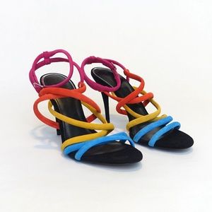 Zara Rainbow Suede Sandal | size 41